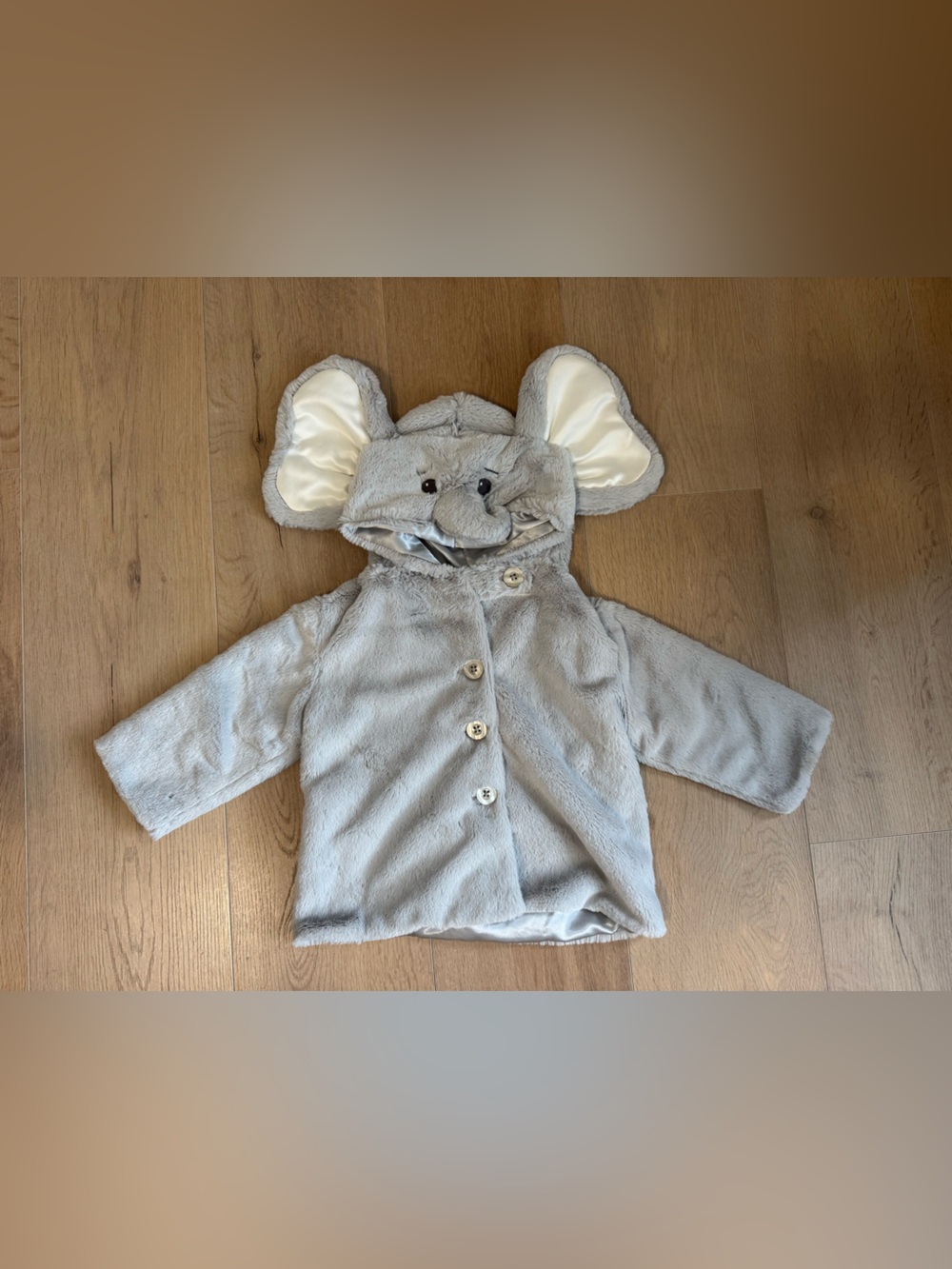 Bearington Kids Elephant Hooded Coat - Light Gray Plush Jacket